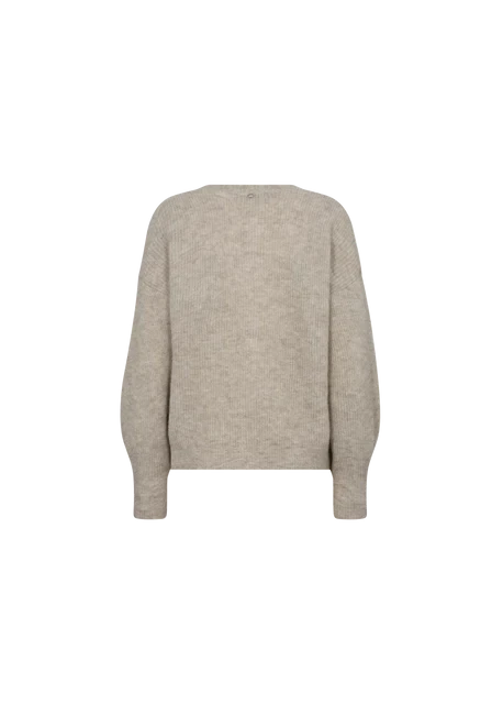 Thora V-Neck Knit Cardigan | Feather Gray | Mos Mosh Cardigan MOS MOSH