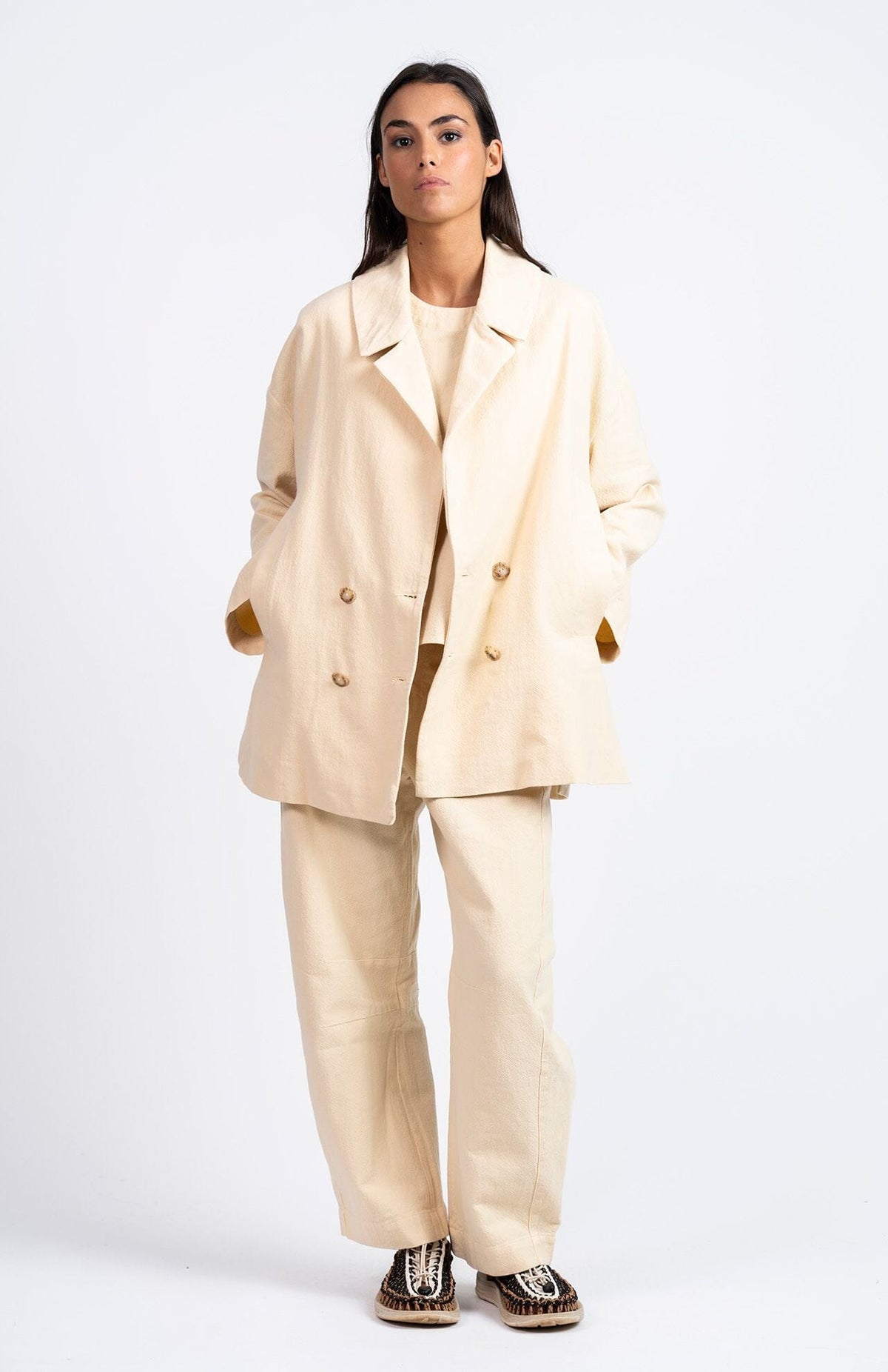 Tome Trousers | Loreak Mendian | Cream Trousers Loreak Mendian