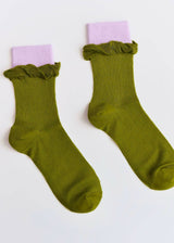 Women’s Colorblock Cotton Crew Socks – Lightweight Summer Happy Knits