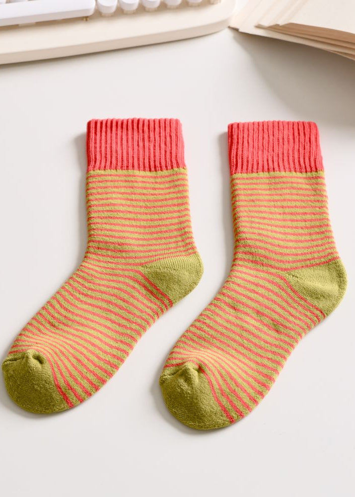 Women's Striped Cotton Socks - Soft, Breathable & Stylish Happy Knits