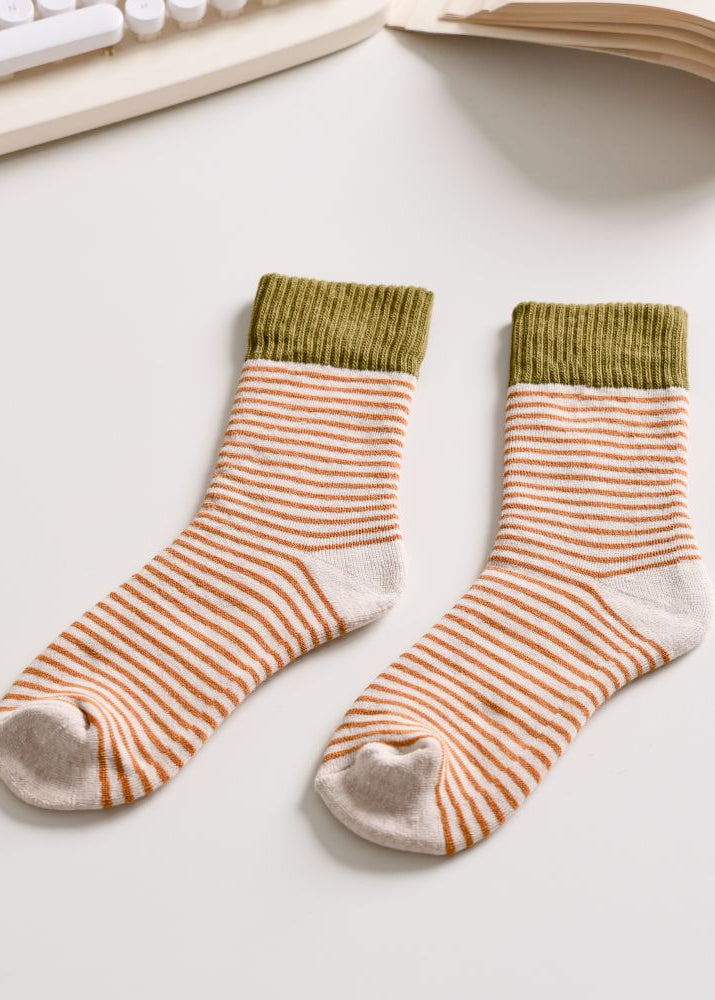 Women's Striped Cotton Socks - Soft, Breathable & Stylish Happy Knits