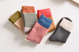 Women's Striped Cotton Socks - Soft, Breathable & Stylish Happy Knits