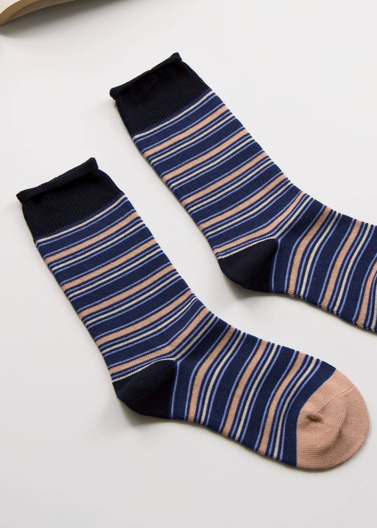 Women’s Vintage Striped Cotton Crew Socks – Autumn Style Happy Knits