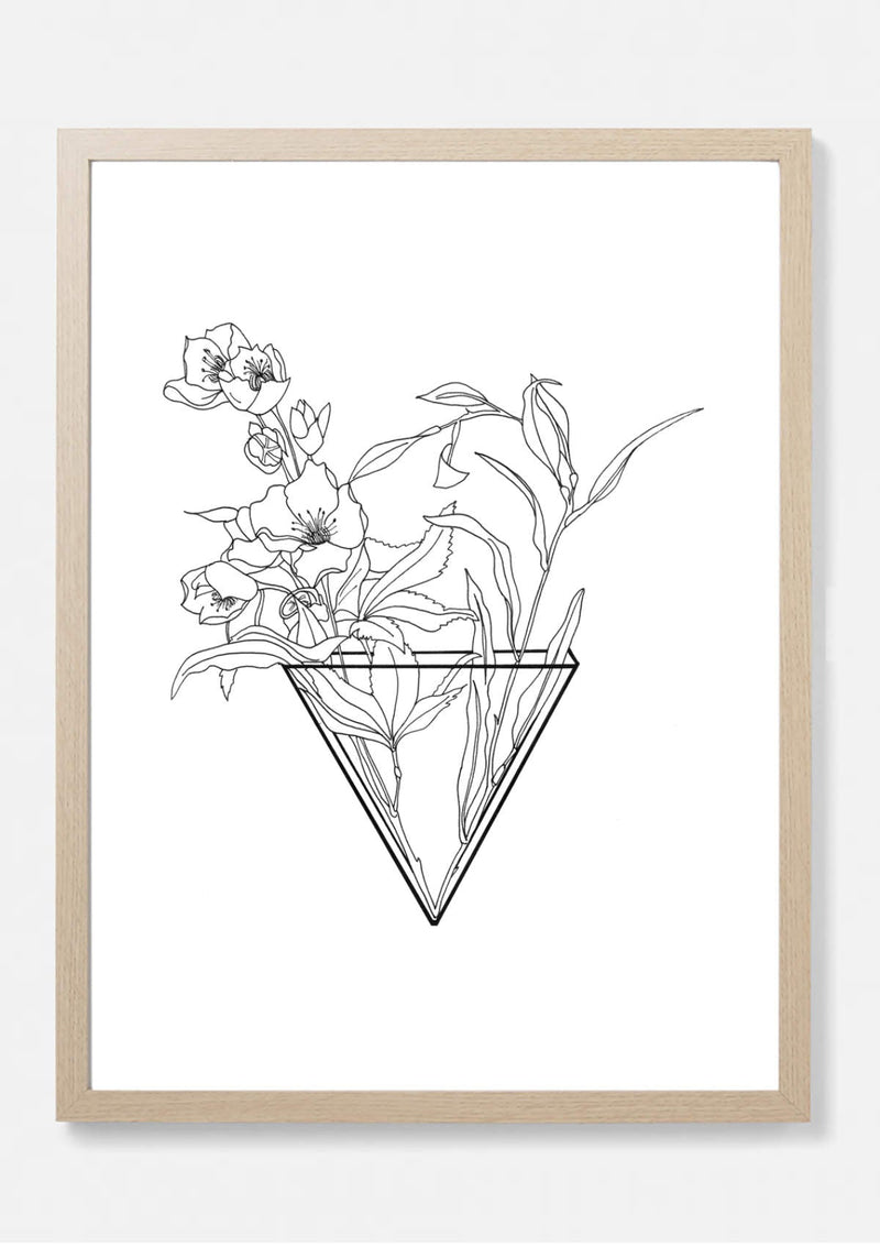 Hellebore Vase Botanical Art Print Artwork Next Sketch