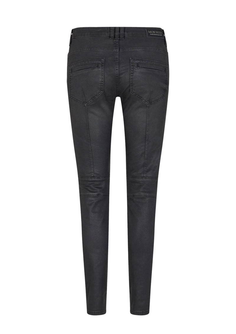 Biker Style Coated Dark Grey Coated Jean | Alanis | Mos Mosh Jeans MOS MOSH