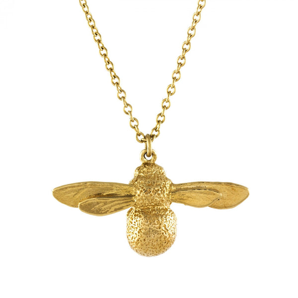 Solid gold bee necklace online