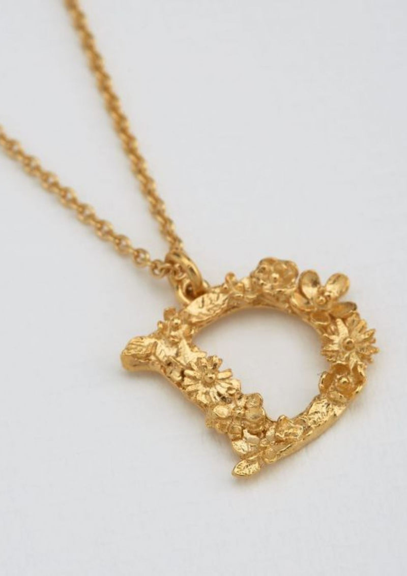 Floral Letters Gold Plated | Alex Monroe Necklace Alex Monroe