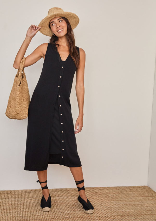 Black sleeveless dress/cardi combination | Yerse Dress Yerse
