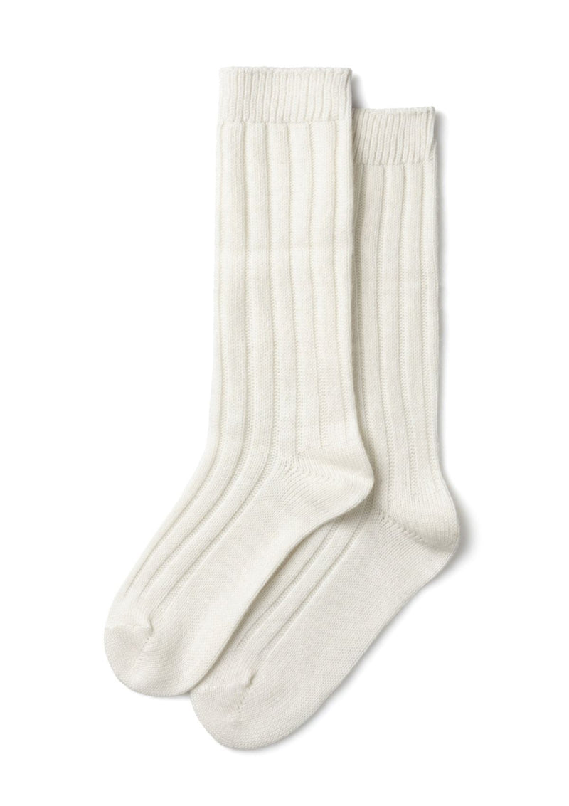Cosy Cashmere Blend Cable Knit Socks | Chalk | Lounge Socks Socks Chalk