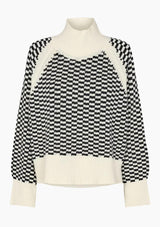 Black & Cream Checkerboard Knit | Kalima 21 Jumper | Levete Room Jumper Levete Room