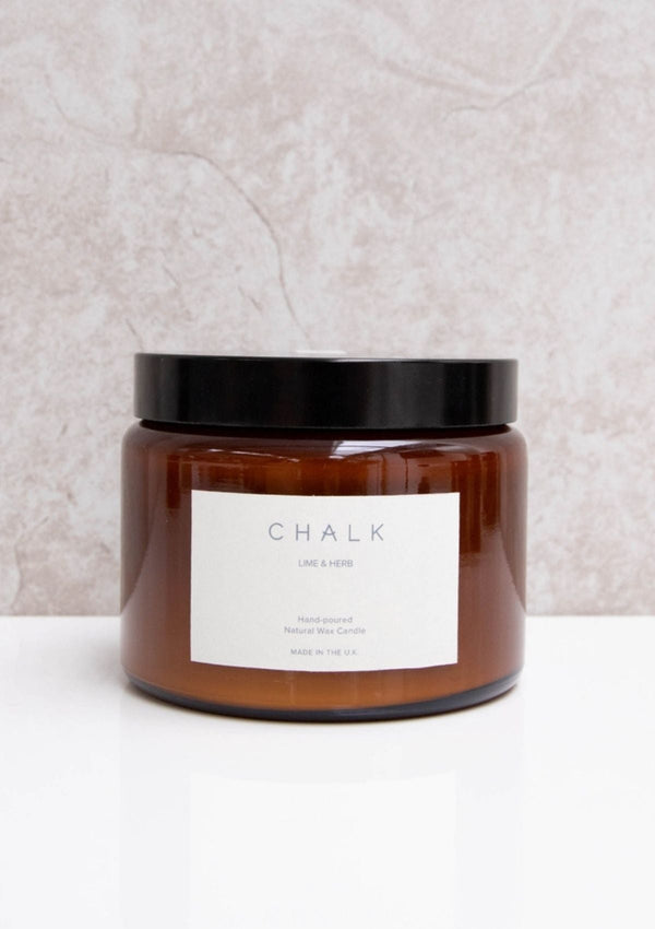 Amber Jar Candle | Lime & Herb | 410g | Chalk Candle Chalk