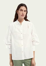Oversized Style Organic Off White Cotton Shirt | Scotch & Soda Shirt Scotch & Soda