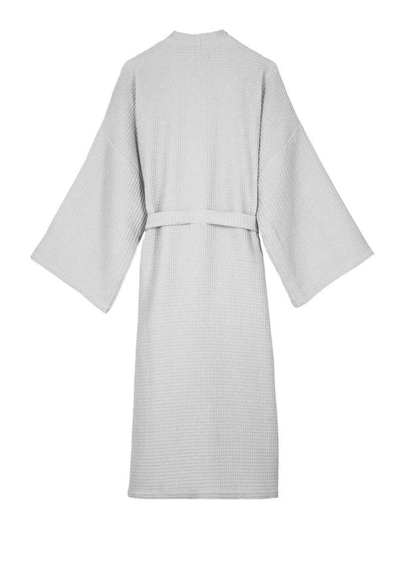 100% Cotton Waffle Kimono Dressing Gown | Kim Kimono | Chalk Dressing Gown Chalk