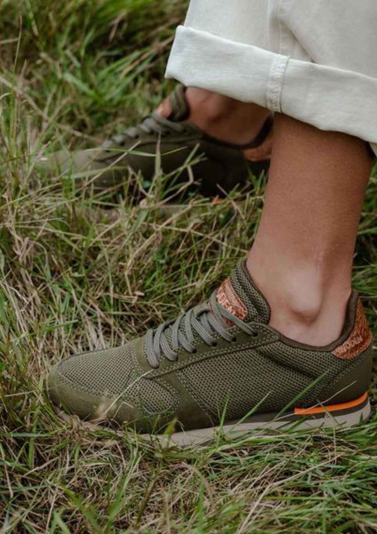 Woden Ydun Woden Dusty Olive Woden Ydun Mesh II Lage Sneakers Voor