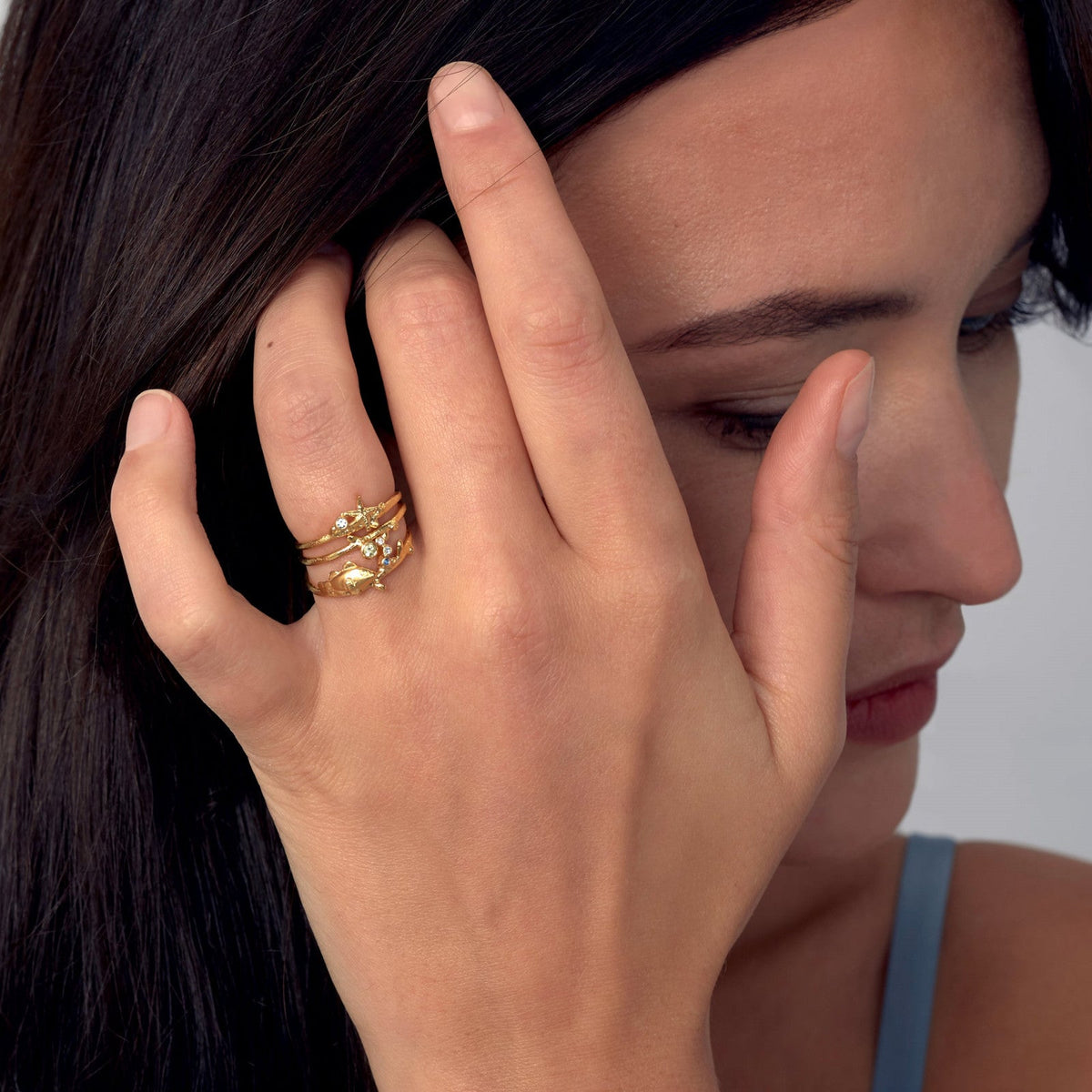 Alex Monroe Starfish Stacking Ring Ring Alex Monroe