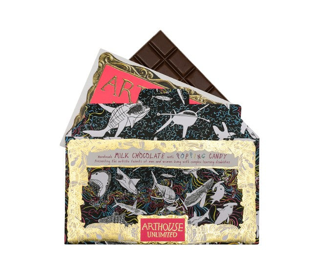 Arthouse Sharks Handmade Milk Chocolate with Popping Candy Chocolate Arthouse Unlimited