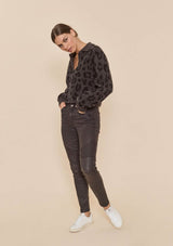 Biker Style Coated Dark Grey Coated Jean | Alanis | Mos Mosh Jeans MOS MOSH