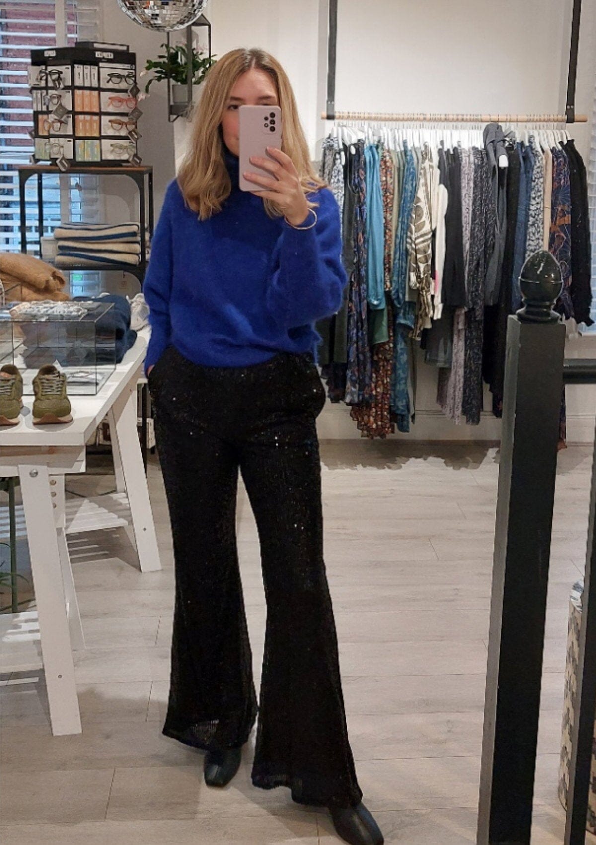 Black Sequin Trousers | Shine On | Second Female Trousers Second Female