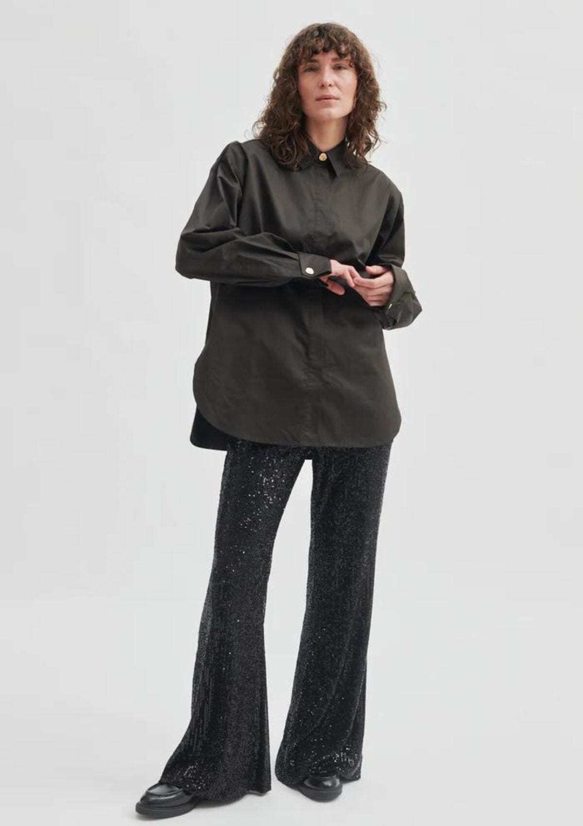 Black Sequin Trousers | Shine On | Second Female Trousers Second Female