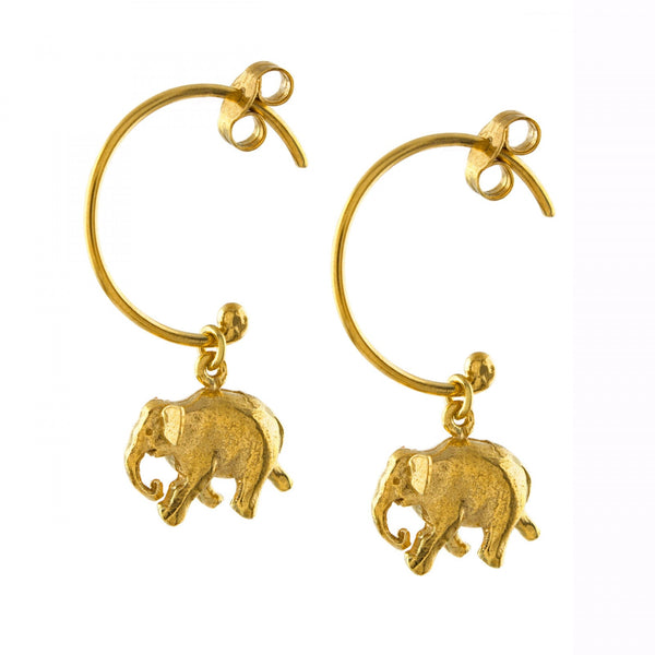 Alex Monroe Indian Elephant Hoop Earrings Earrings Alex Monroe