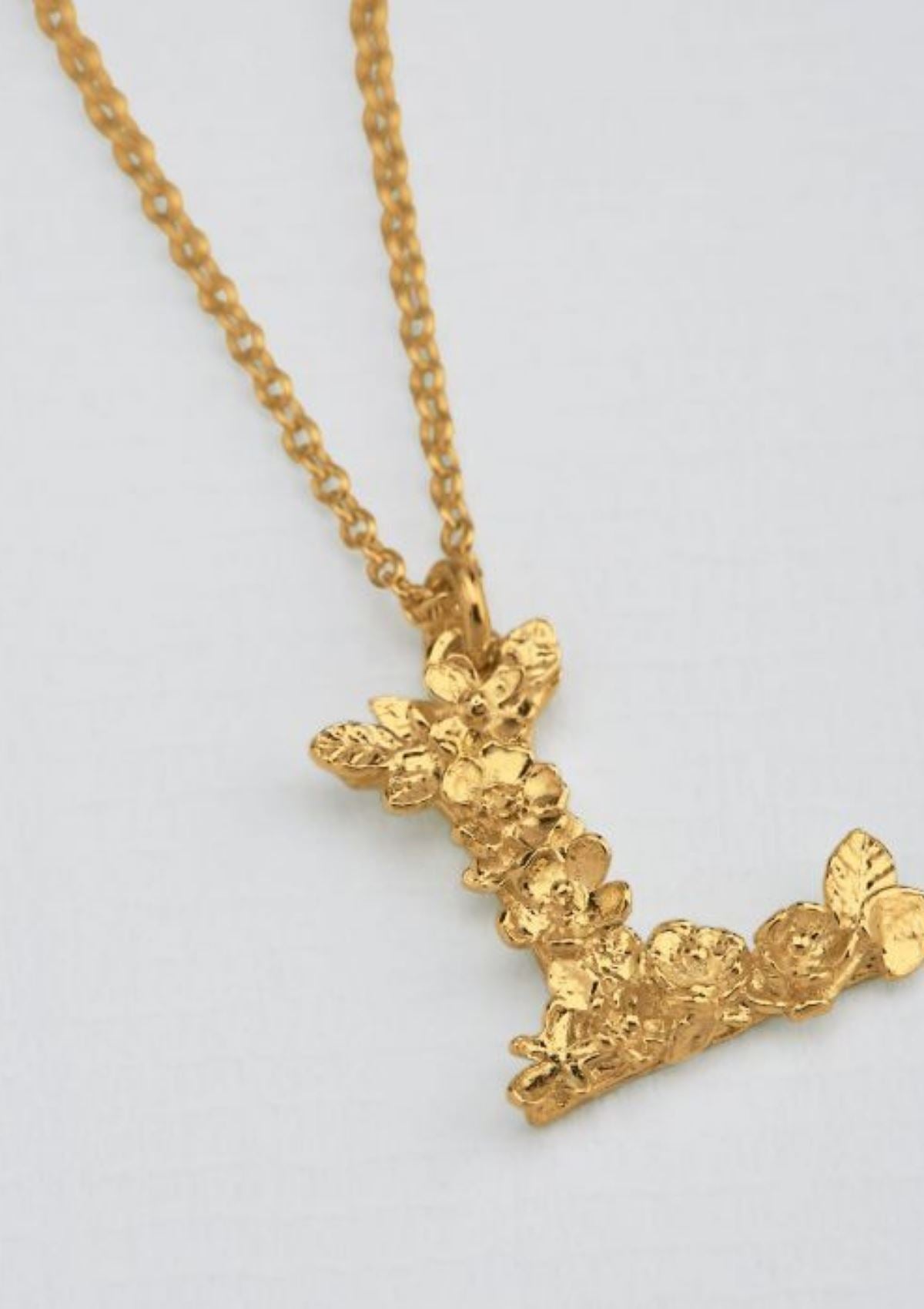 Floral Letters Gold Plated | Alex Monroe Necklace Alex Monroe