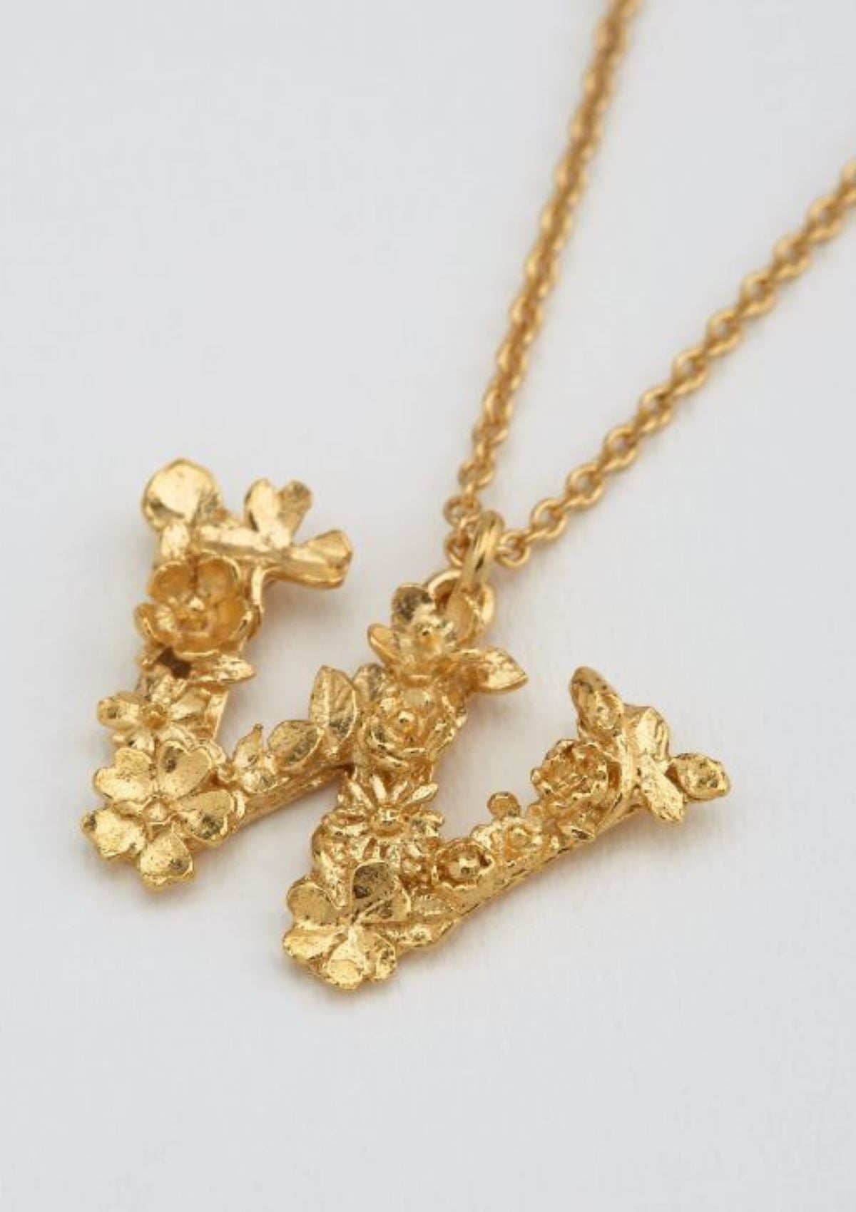 Floral Letters Gold Plated | Alex Monroe Necklace Alex Monroe