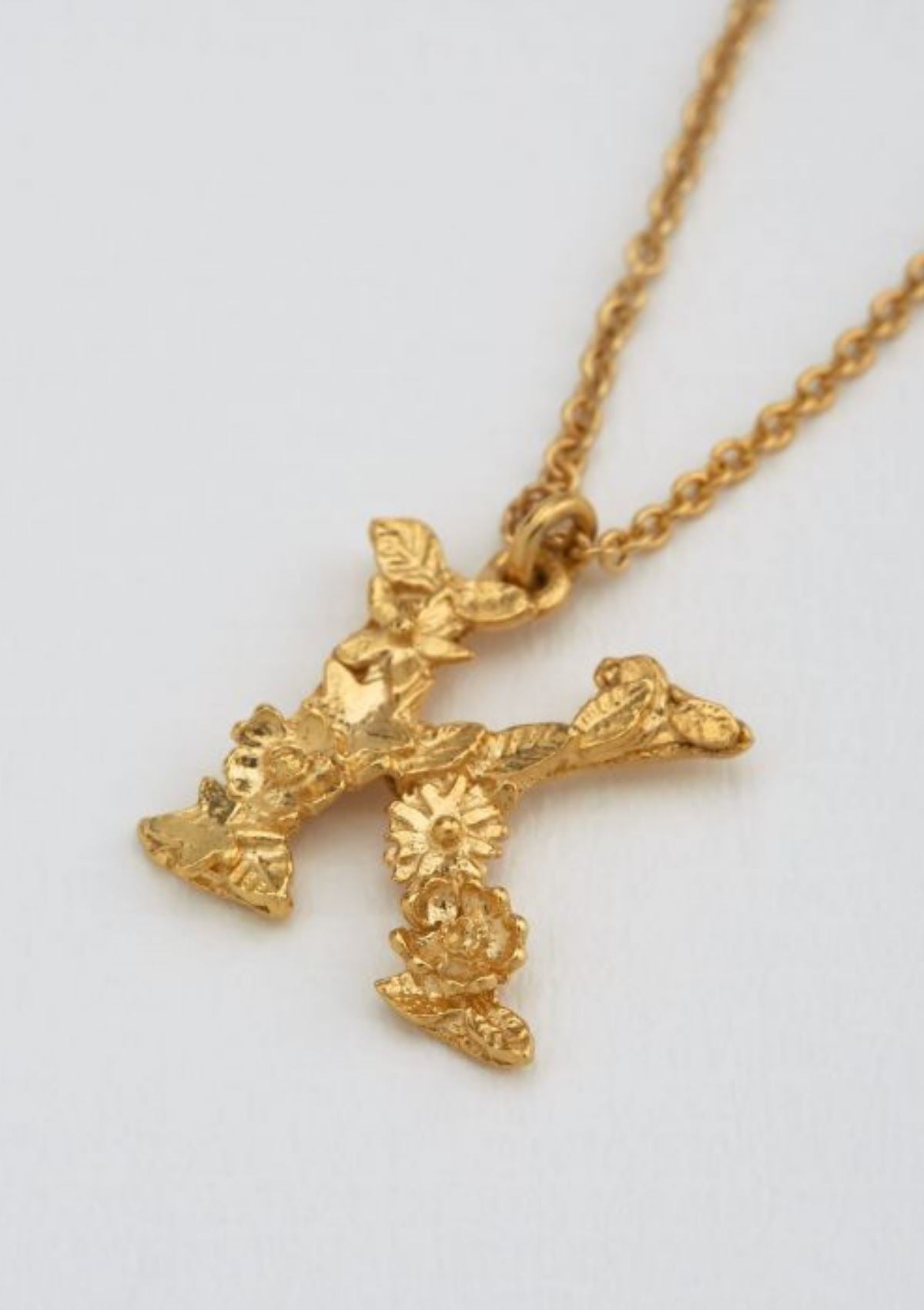 Floral Letters Gold Plated | Alex Monroe Necklace Alex Monroe