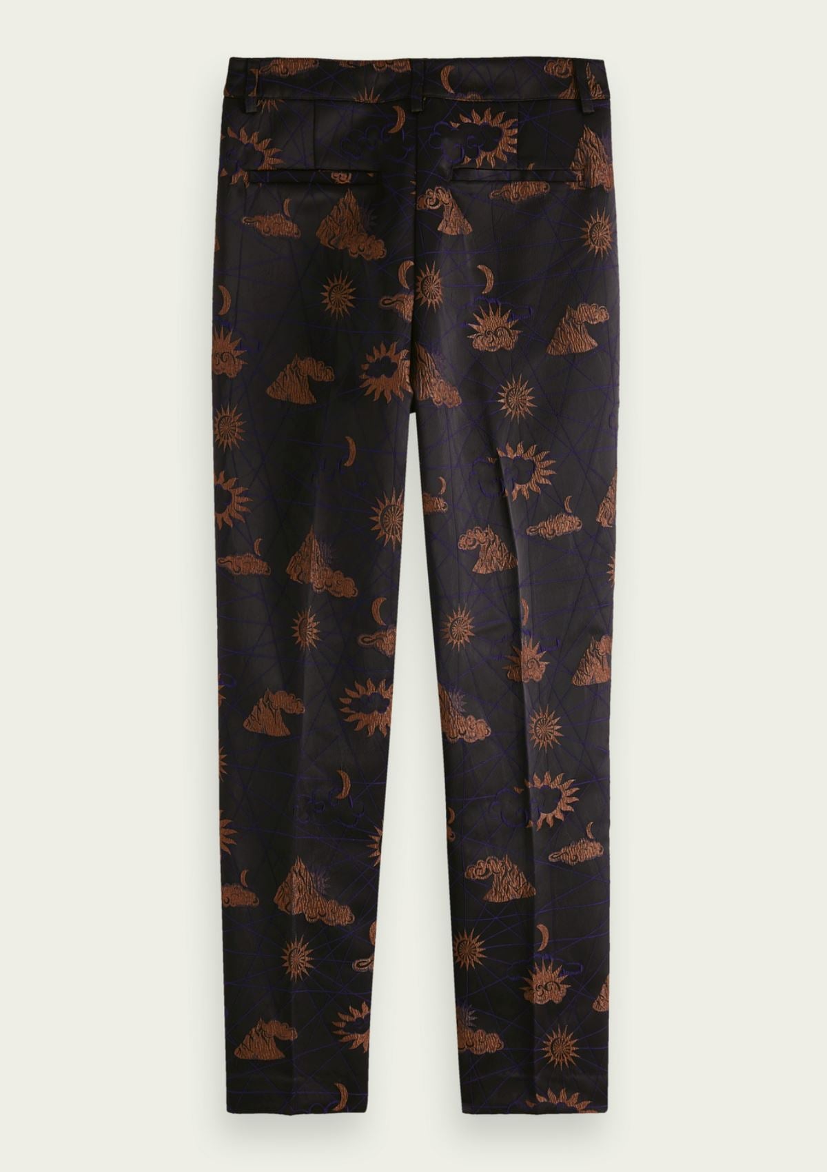 Jacquard Tapered High Rise Trousers | Scotch & Soda Trousers Scotch & Soda