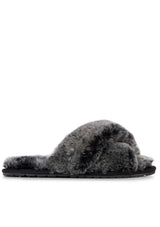 Mayberry Fluffy Slider Slipper | Frost Black | EMU Australia Slippers EMU Australia