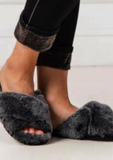 Mayberry Fluffy Slider Slipper | Frost Black | EMU Australia Slippers EMU Australia