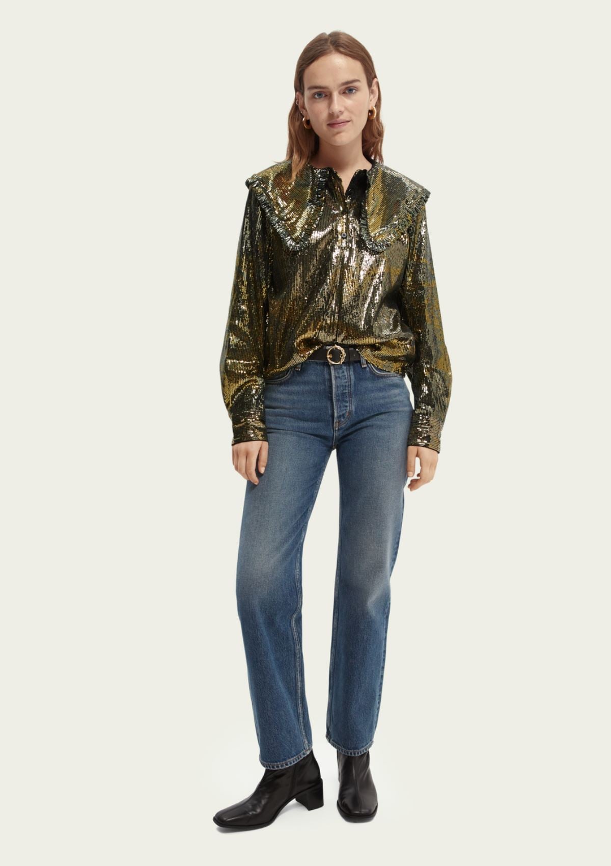 Printed Sequin Collar Blouse | Scotch & Soda Blouse Scotch & Soda