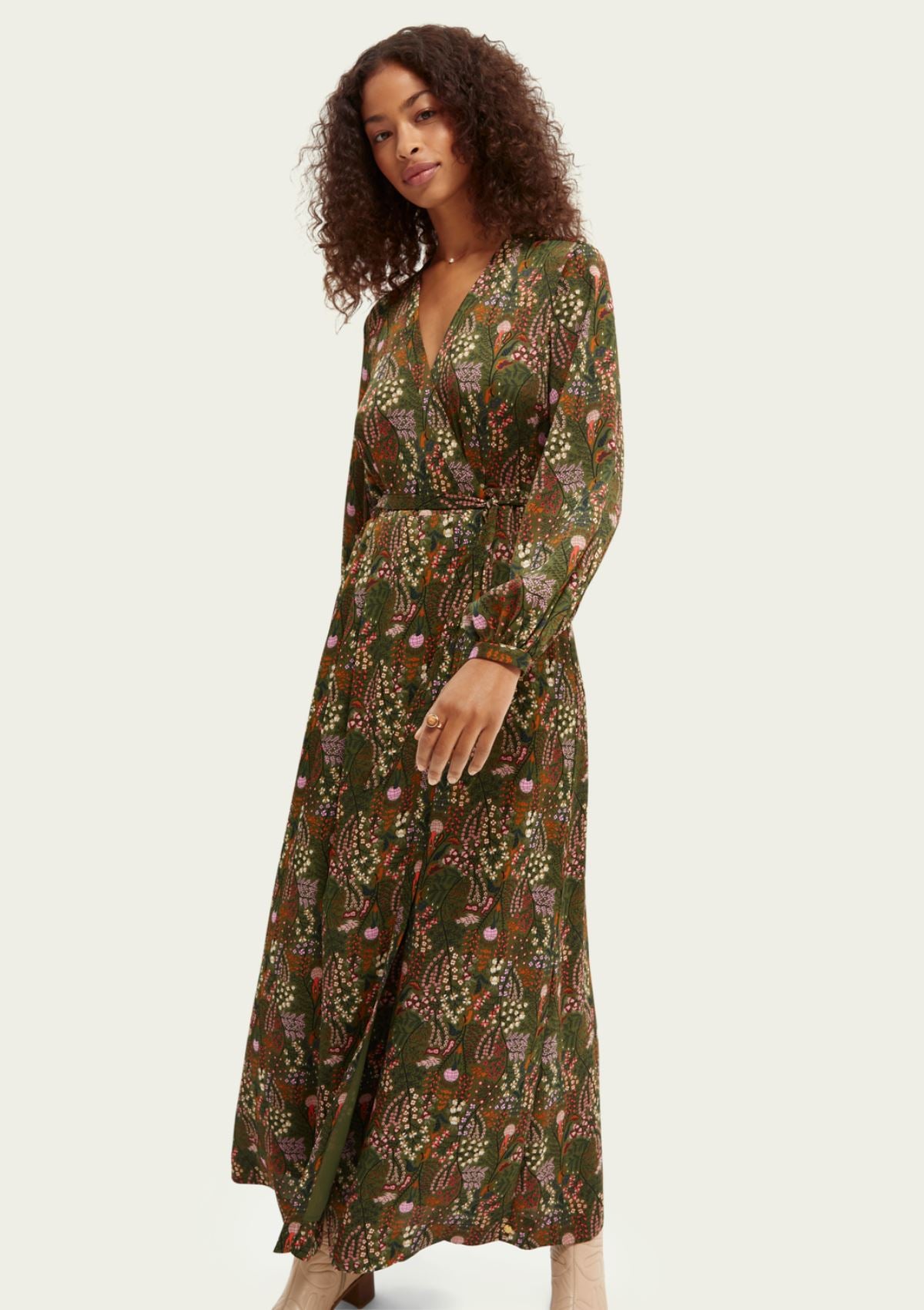 Printed Wrap-over Maxi Dress | Scotch & Soda Dress Scotch & Soda