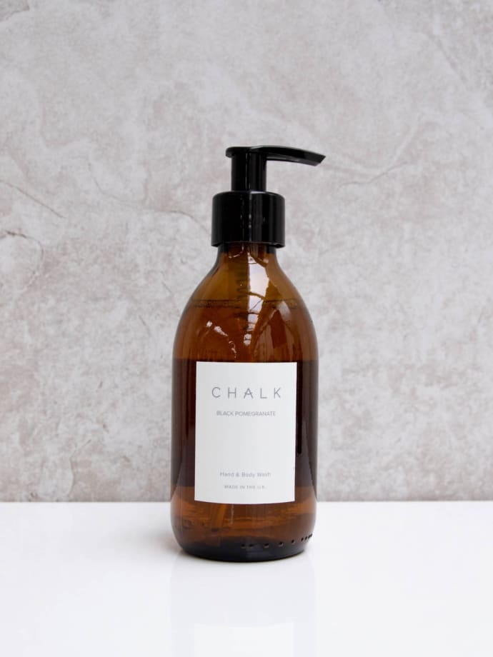Amber Glass Hand and Body Wash | Black Pomegranate | Chalk | Made in the UK Hand & Body Wash Chalk