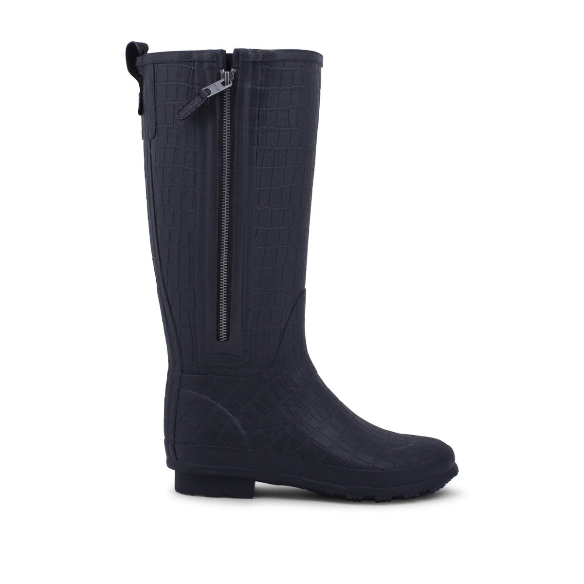 Woden Yrsa Croco Black Wellington Boots Boots WODEN